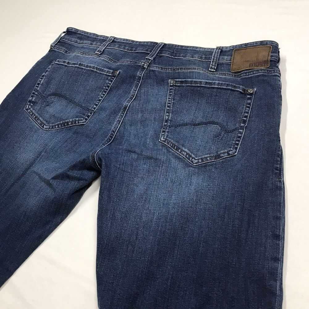 MAVI Zach Jeans Men 38x32 Straight Regular Fit Stretch Whisker Wash Blue Denim - Picture 8 of 16